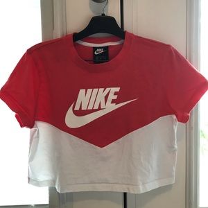 red nike crop top